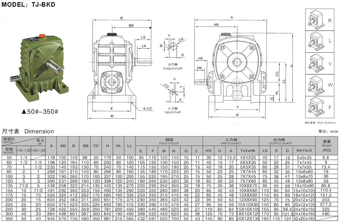 WPA單級(jí)立式帶軸減速機(jī)